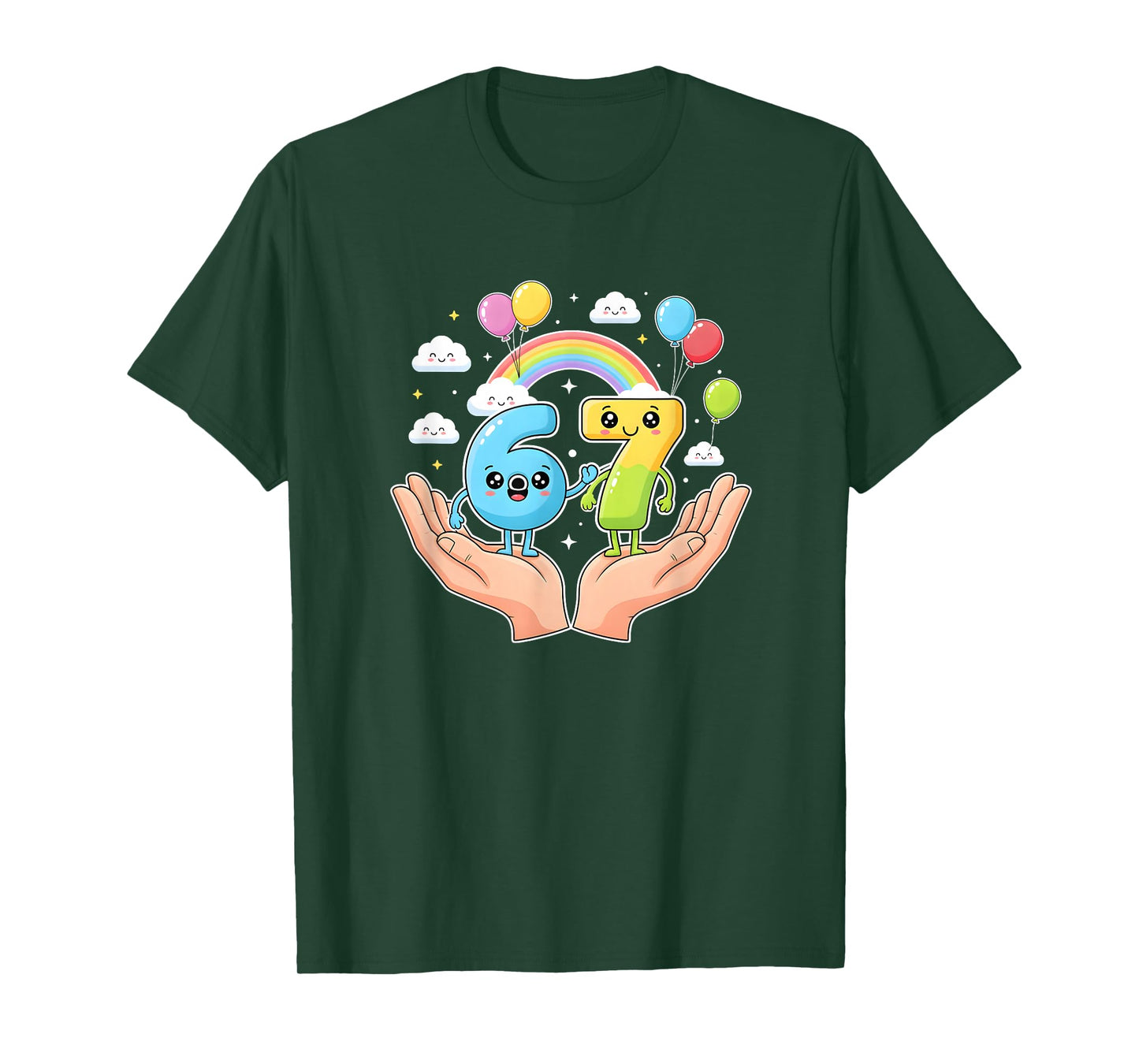 Funny Kawaii Six Seven 6 7 Meme Gen Z/Alpha Slang 6 7 Hands T-Shirt