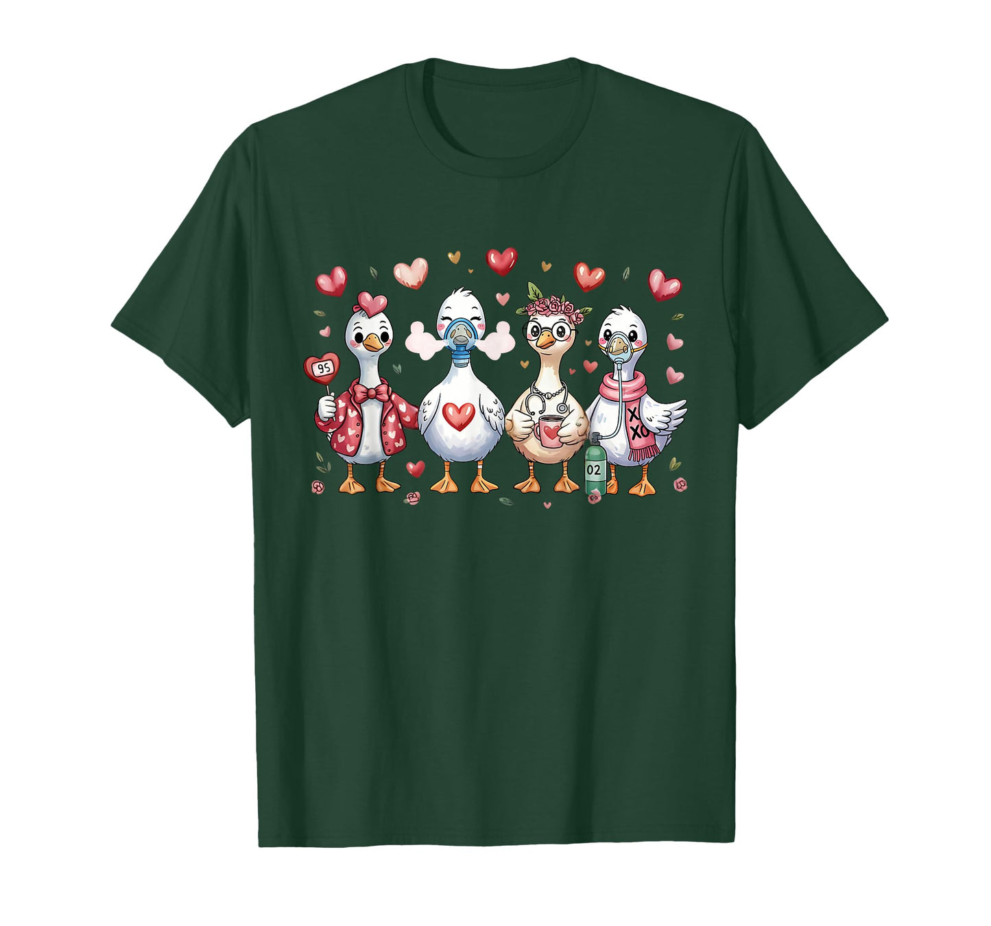 Lung Squad Respiratory Therapist Silly Goose Valentine RT T-Shirt