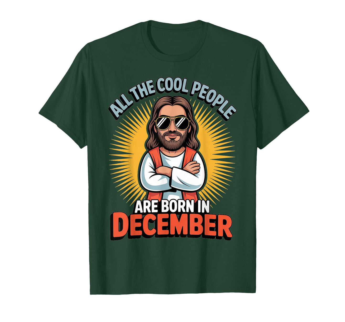 Christmas Cool People are Born in December Jesus Birthday T-Shirt