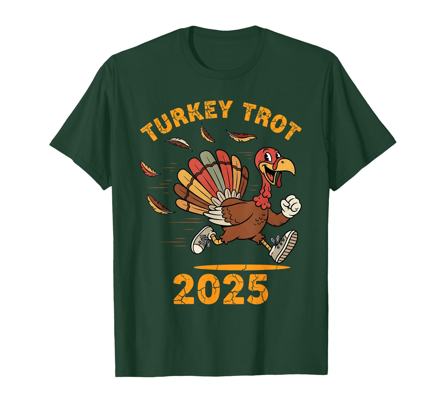 Turkey Running Trot 2025 Funny Thanksgiving Men Women Kids T-Shirt