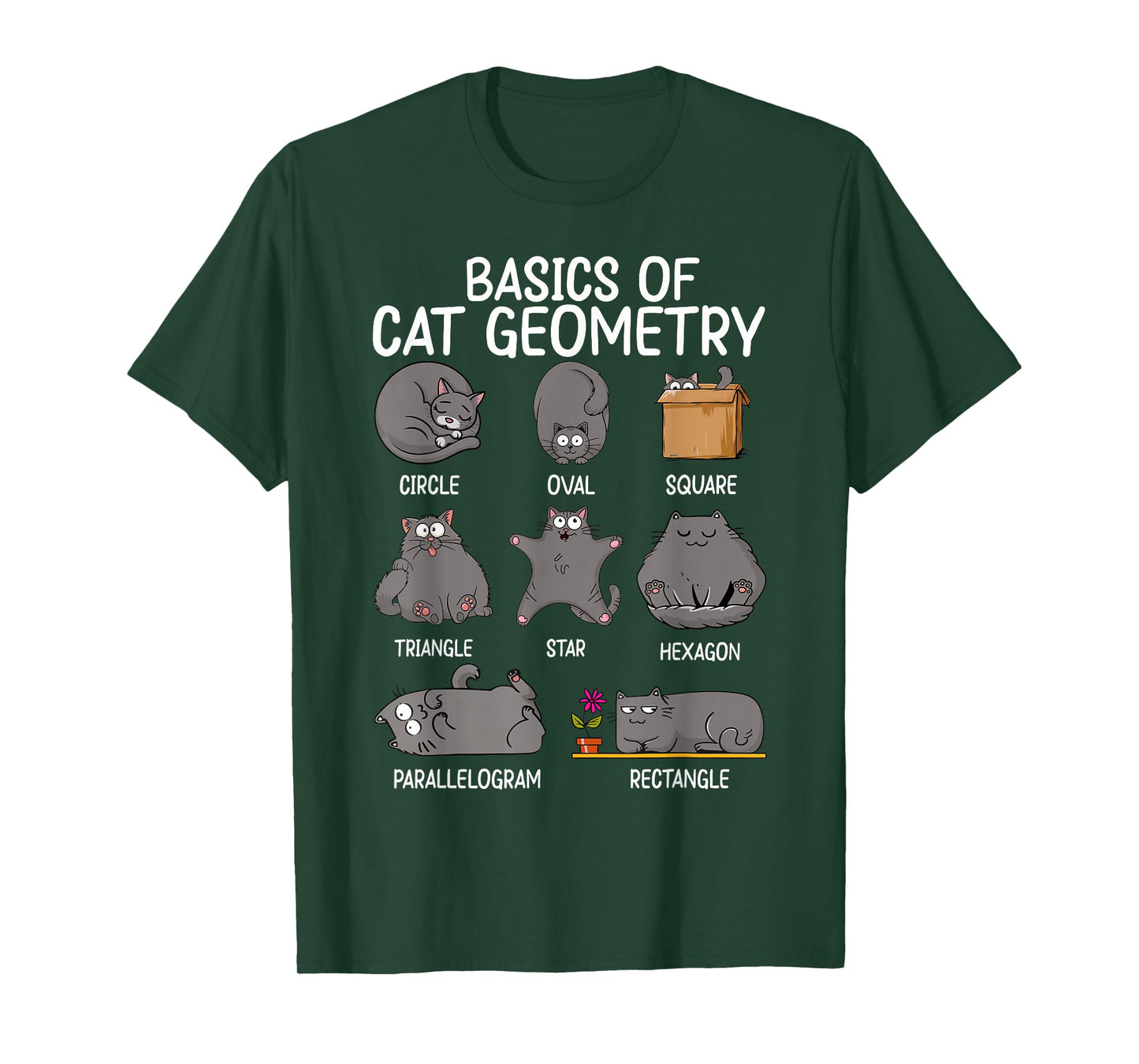 Cat Geometry Design Math Funny Cat Tee for Cat Dad & Kids T-Shirt