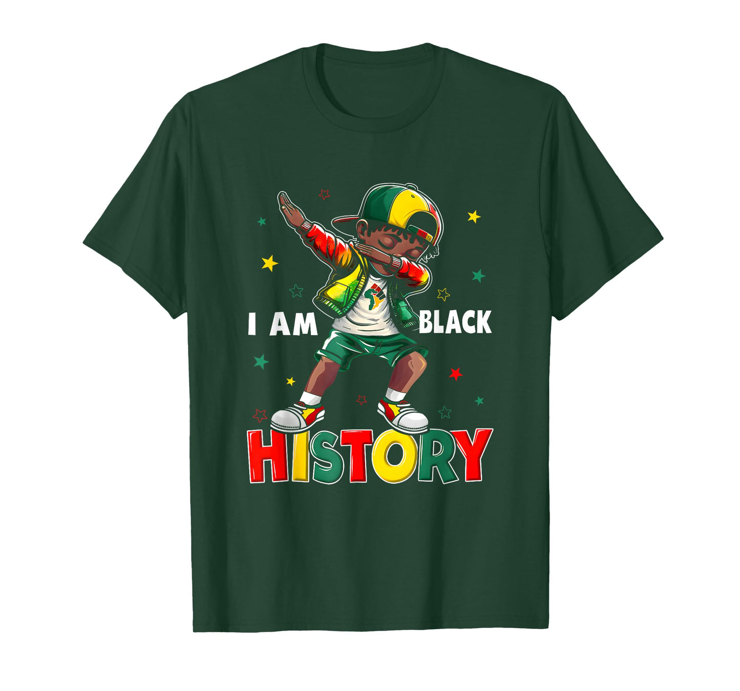 I Am Black History Month African American Dabbing Boys Kids T-Shirt
