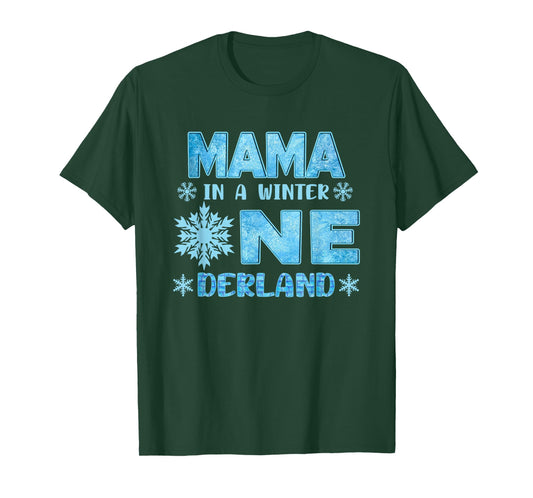 Mama in A Winter Onederland Bday Girl Sweet Snowflake T-Shirt