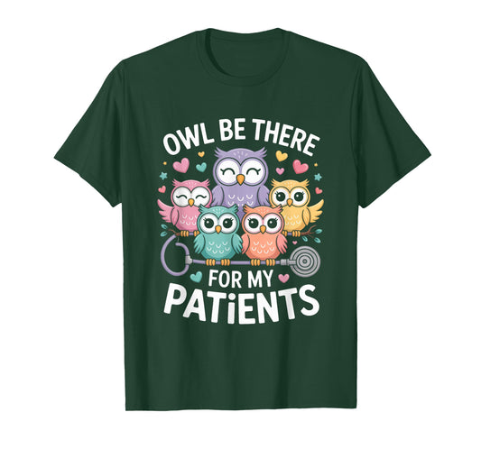 Owl Nurse Cute Funny Nursing Medical Worker Design T-Shirt