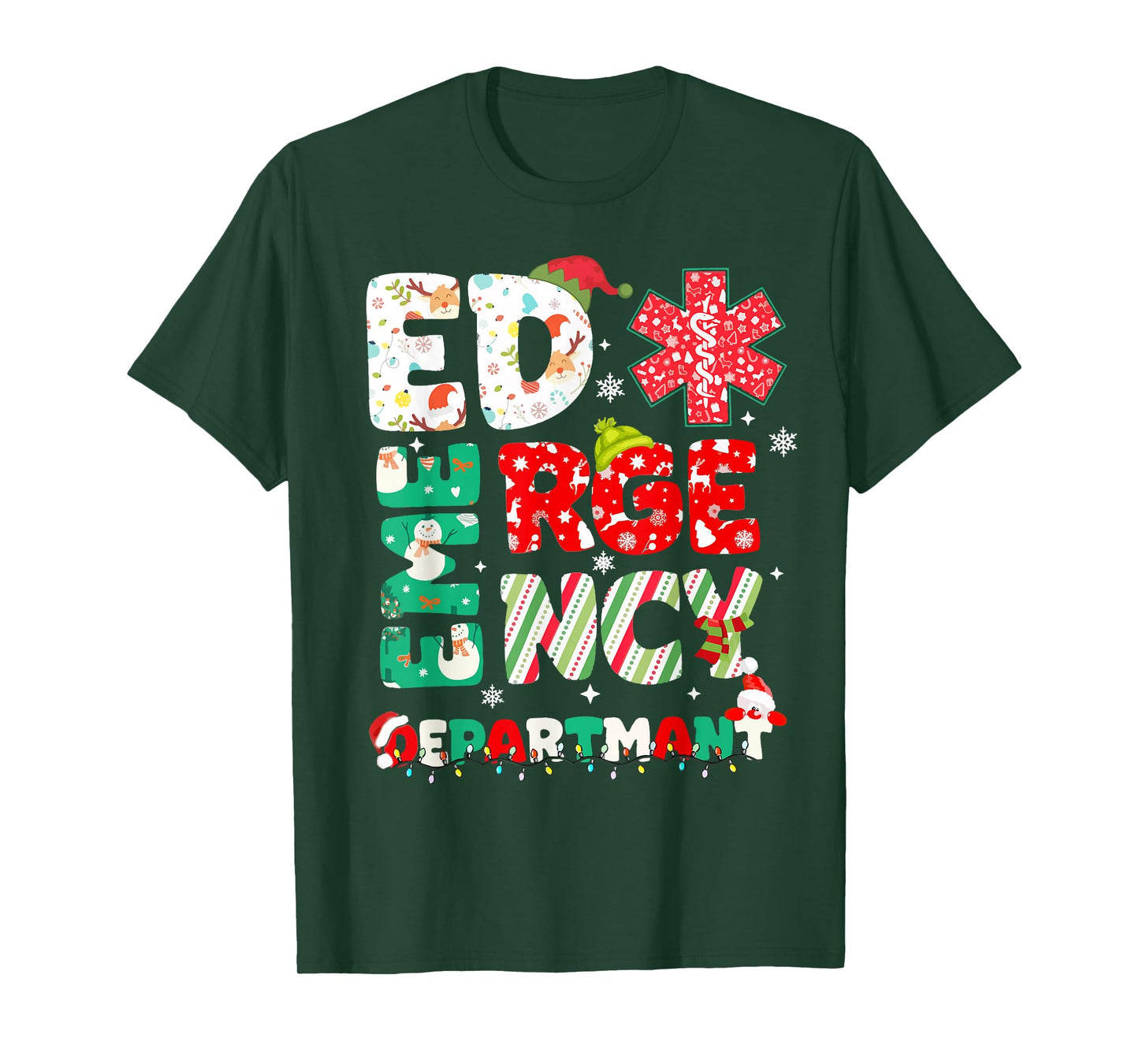 Christmas Emergency Room ER RN Nurse Department Healthcare T-Shirt
