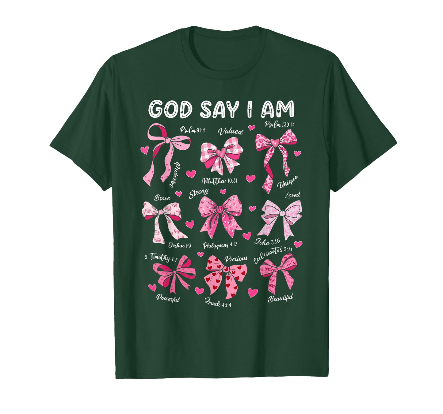 Bow God Say I Am Christian Girl Teen Women Bible Verse Jesus T-Shirt