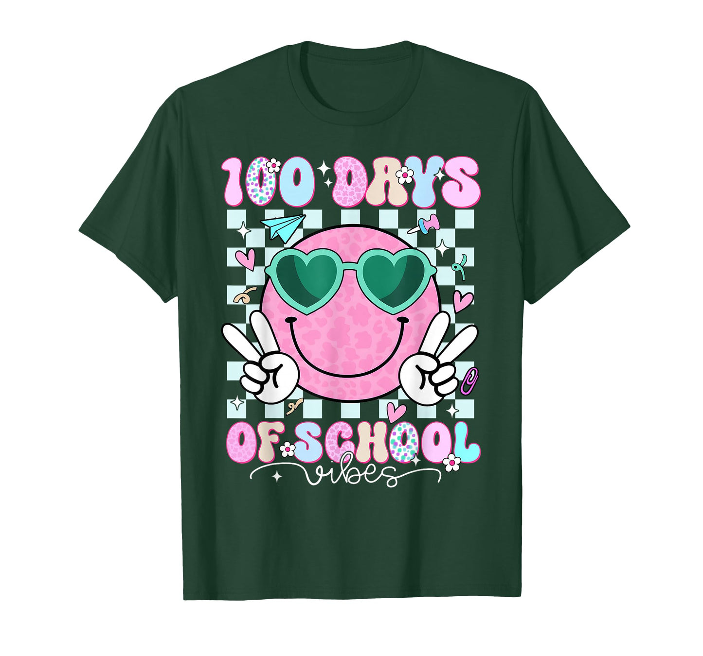 100th Day of School Vibes Cute Smile Face 100 Days of School T-Shirt