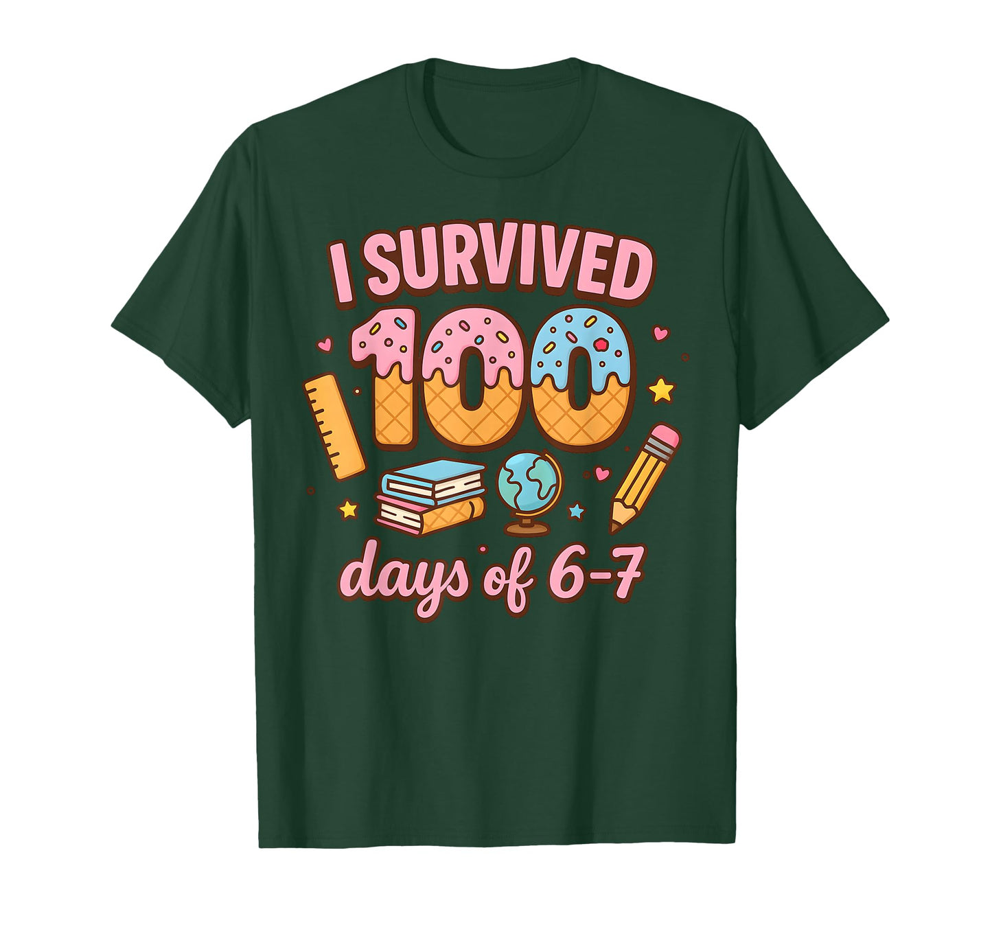 Funny 67 100th Day of School Teacher 100 Days 6 7 Meme 6-7 T-Shirt
