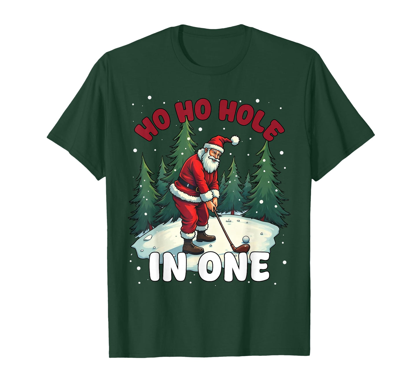 Funny Christmas Golf Santa Claus Hole in One for Golf Lovers T-Shirt