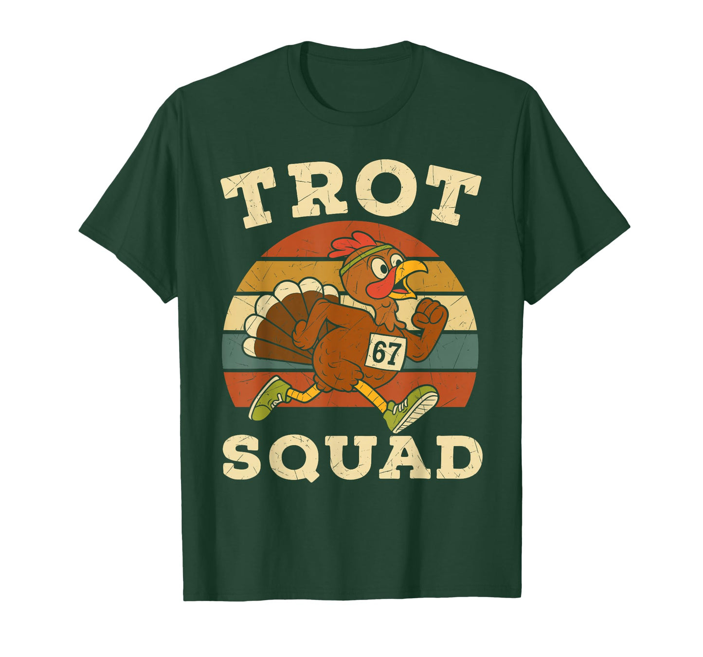 Retro Trot Squad Six Seven Meme 67 Run Thanksgiving Turkey T-Shirt