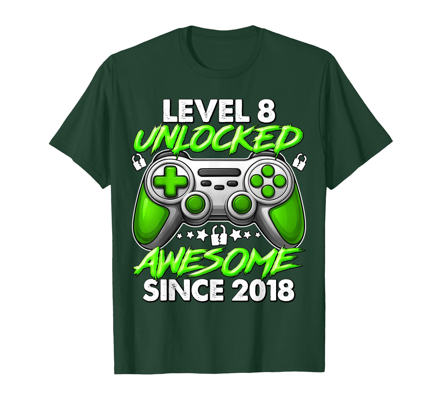 Level 8 Unlocked 8 Year Old Gifts for Boys 8th Birthday Boy T-Shirt