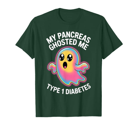 My Pancreas Ghosted Me Type 1 Diabetes Halloween T-Shirt