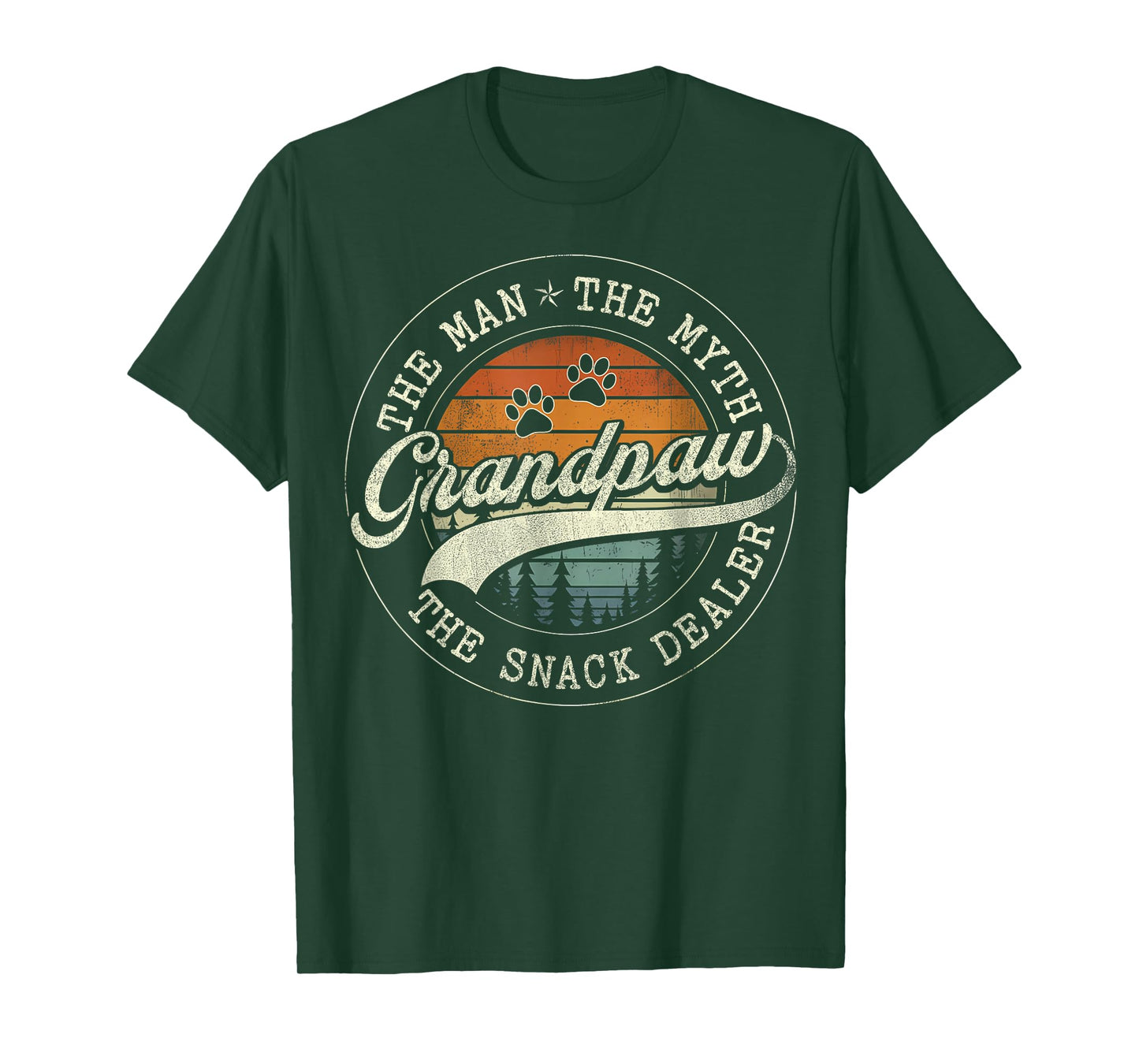 Grandpaw The Myth The Snack Dealer Fathers Day Dog Grandpa T-Shirt