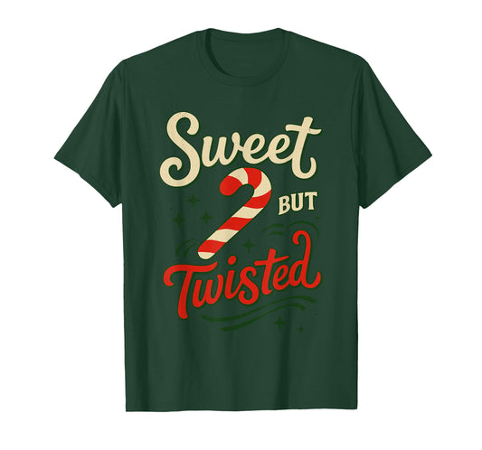 Sweet But Twisted Christmas Shirt, Cute Candy Cane Pajamas T-Shirt