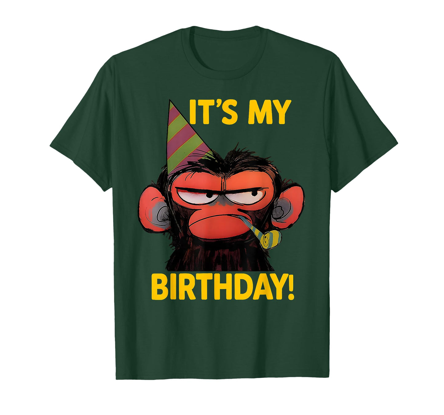 Humor It's My Birthday Grumpy Funny Monkey Meme T-Shirt