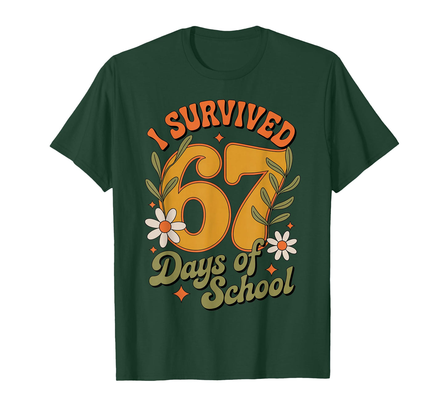 I Survived 67 Days of School Teachers Students Retro T-Shirt