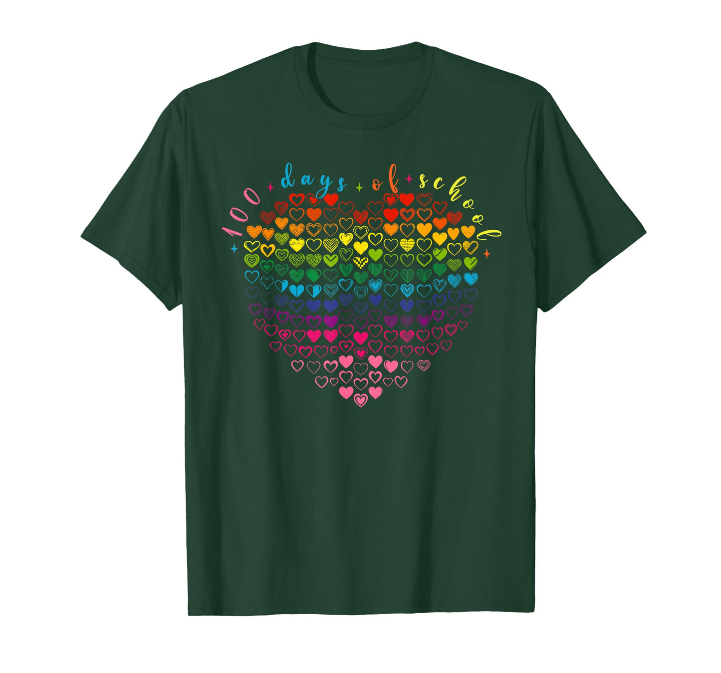 Heart Love 100th Day 100 Days of School Teacher Student T-Shirt