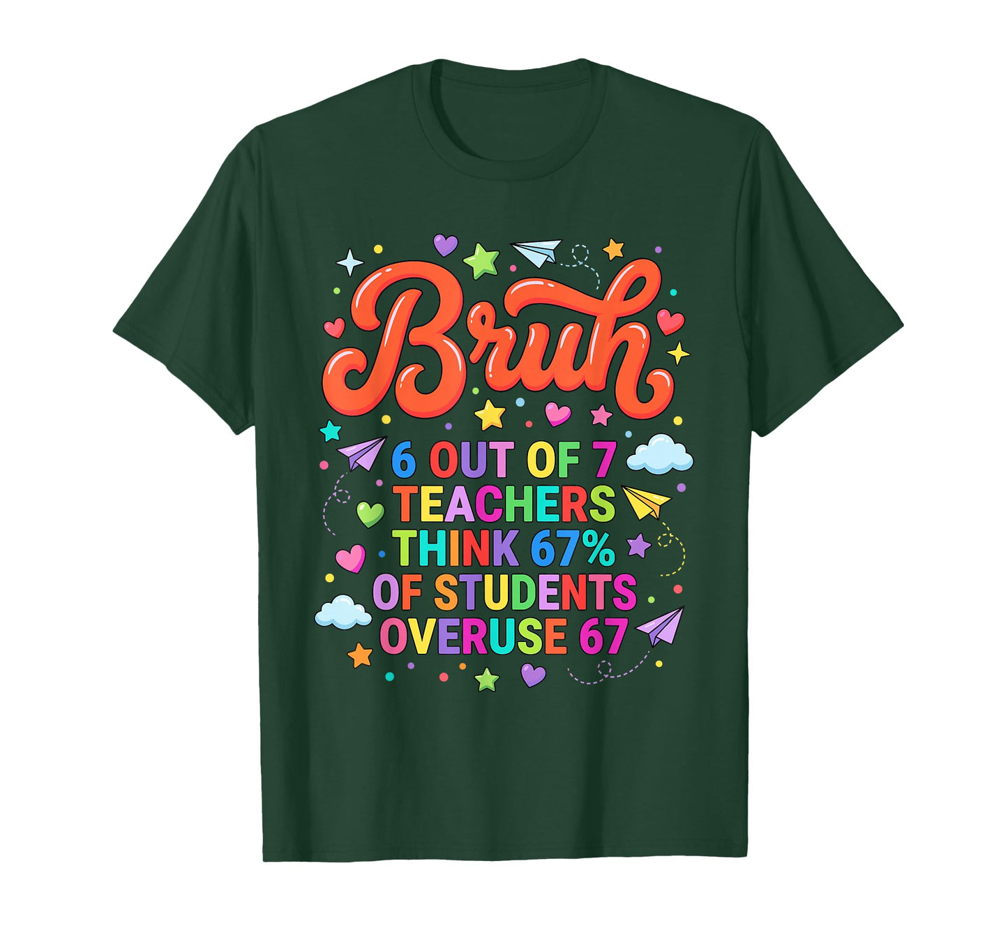 Bruh 6 Out of 7 Teachers Funny Meme 67 T-Shirt