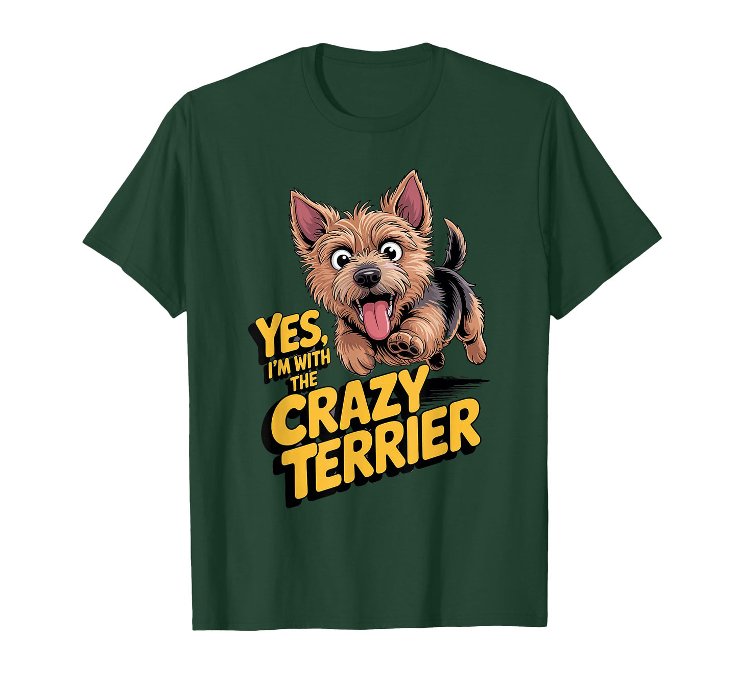 Cartoon Pet Dog Breed I'm with The Crazy Australian Terrier T-Shirt