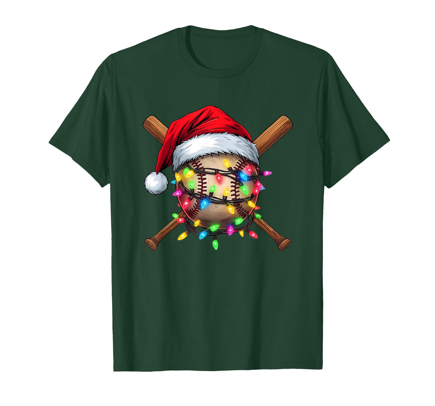 Christmas Baseball Pajama Santa for Men Boys Girls Kids Xmas T-Shirt