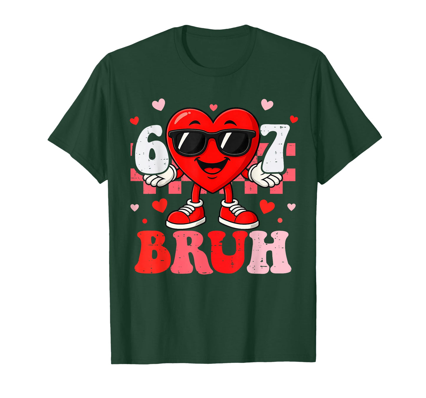 Six Seven 67 Bruh 6 7 Meme Funny Valentine Heart Boys Kids T-Shirt