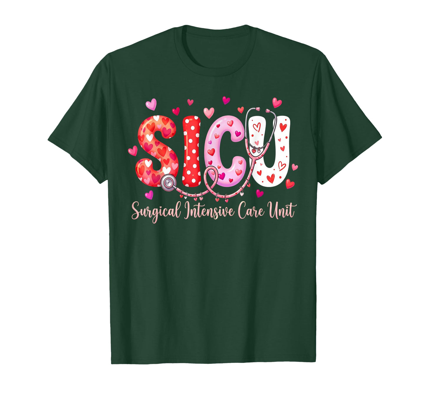 Heart Surgical Intensive Care Unit Valentines SICU Nurse T-Shirt