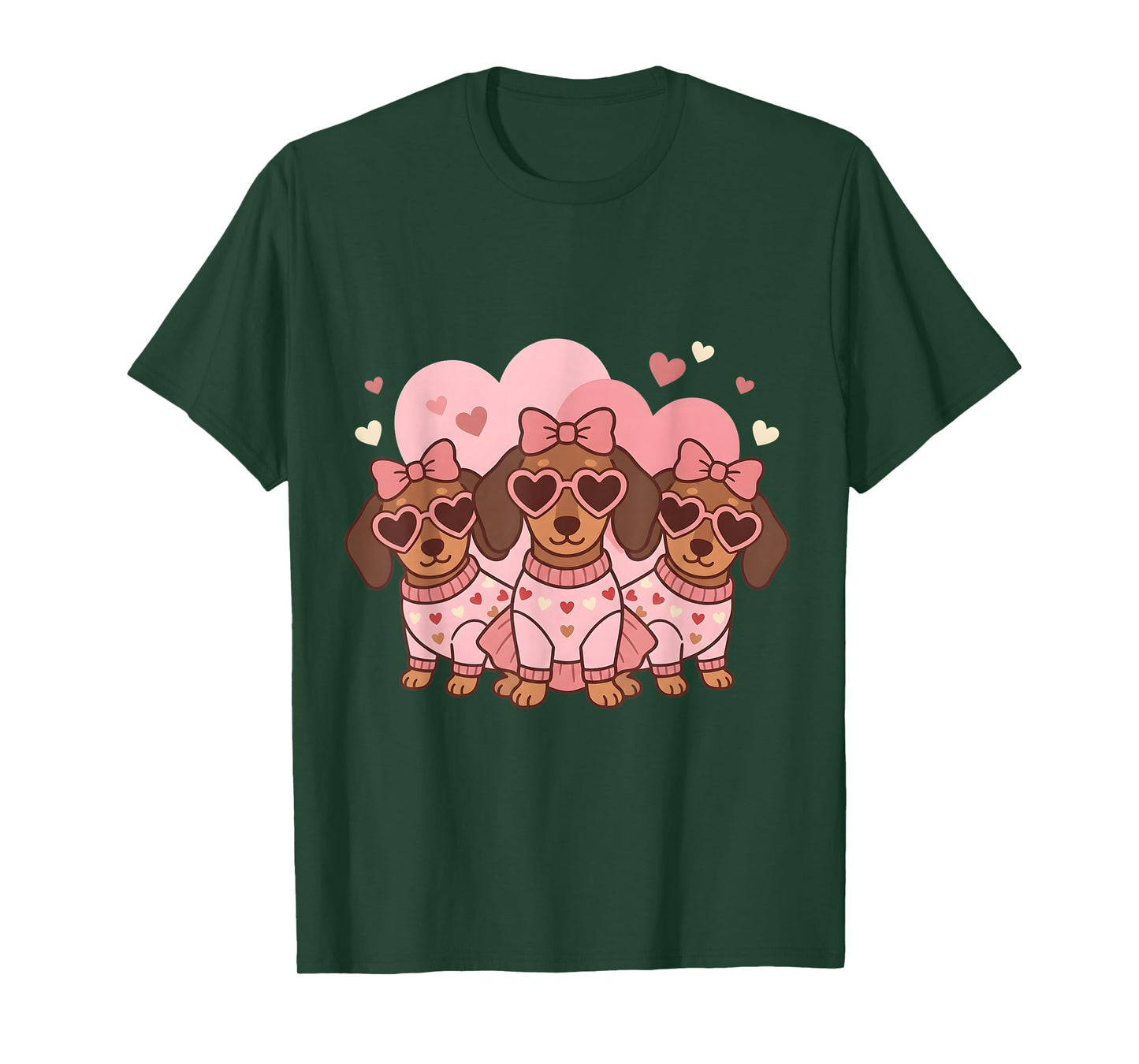 Cute Dachshund Valentines Heart Dog Lover Men Women Kid T-Shirt