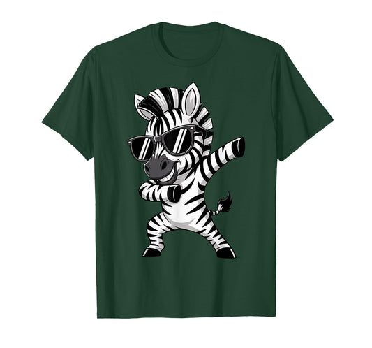 Cute Dabbing Zebra Clothes Kids Toddler Boys Animal Print T-Shirt