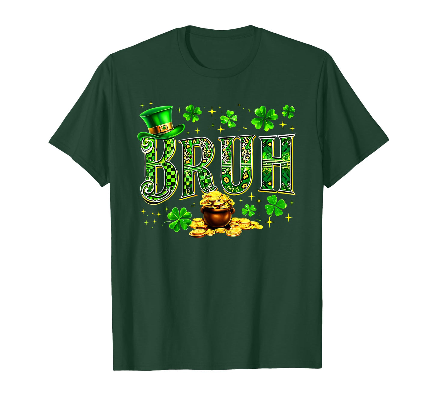 Bruh St Patricks Day Teens Boys Kids Funny Saint Pattys T-Shirt