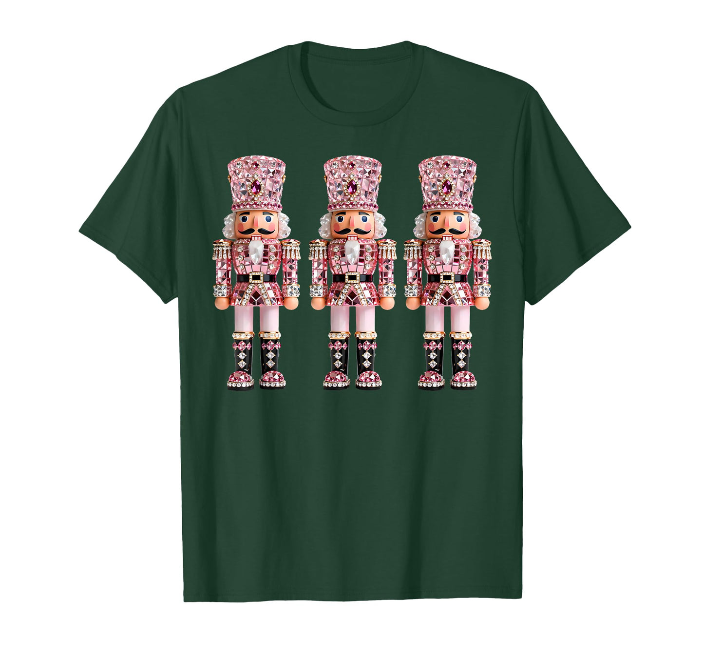 Nutcrackers Pink Bling Christmas Coquette Holiday Matching T-Shirt