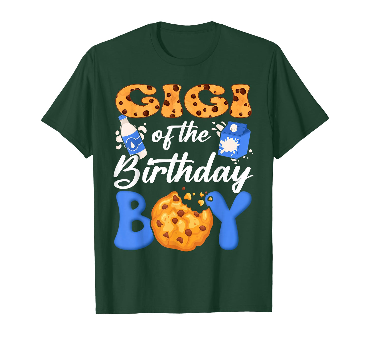 Gigi of The Birthday Boy Milk and Cookies 1St Birthday T-Shirt