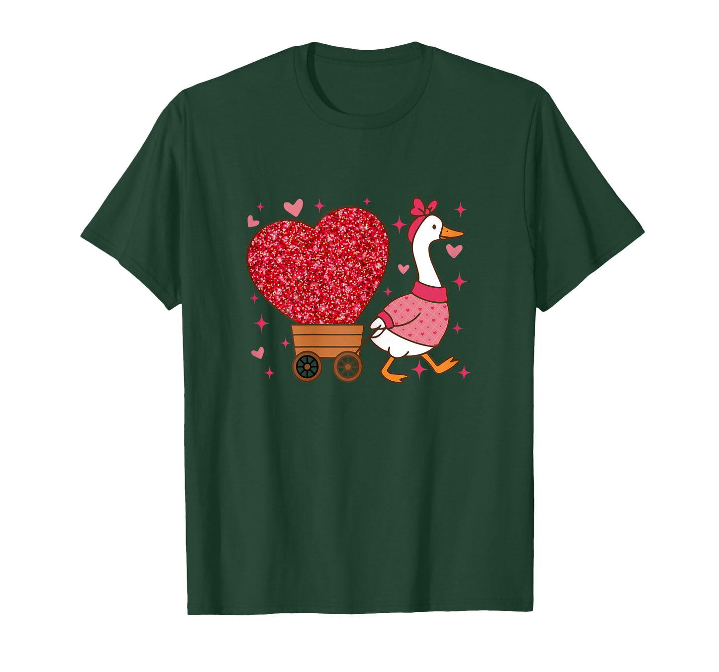 White Valentines Silly Goose Heart for Teachers Kids T-Shirt