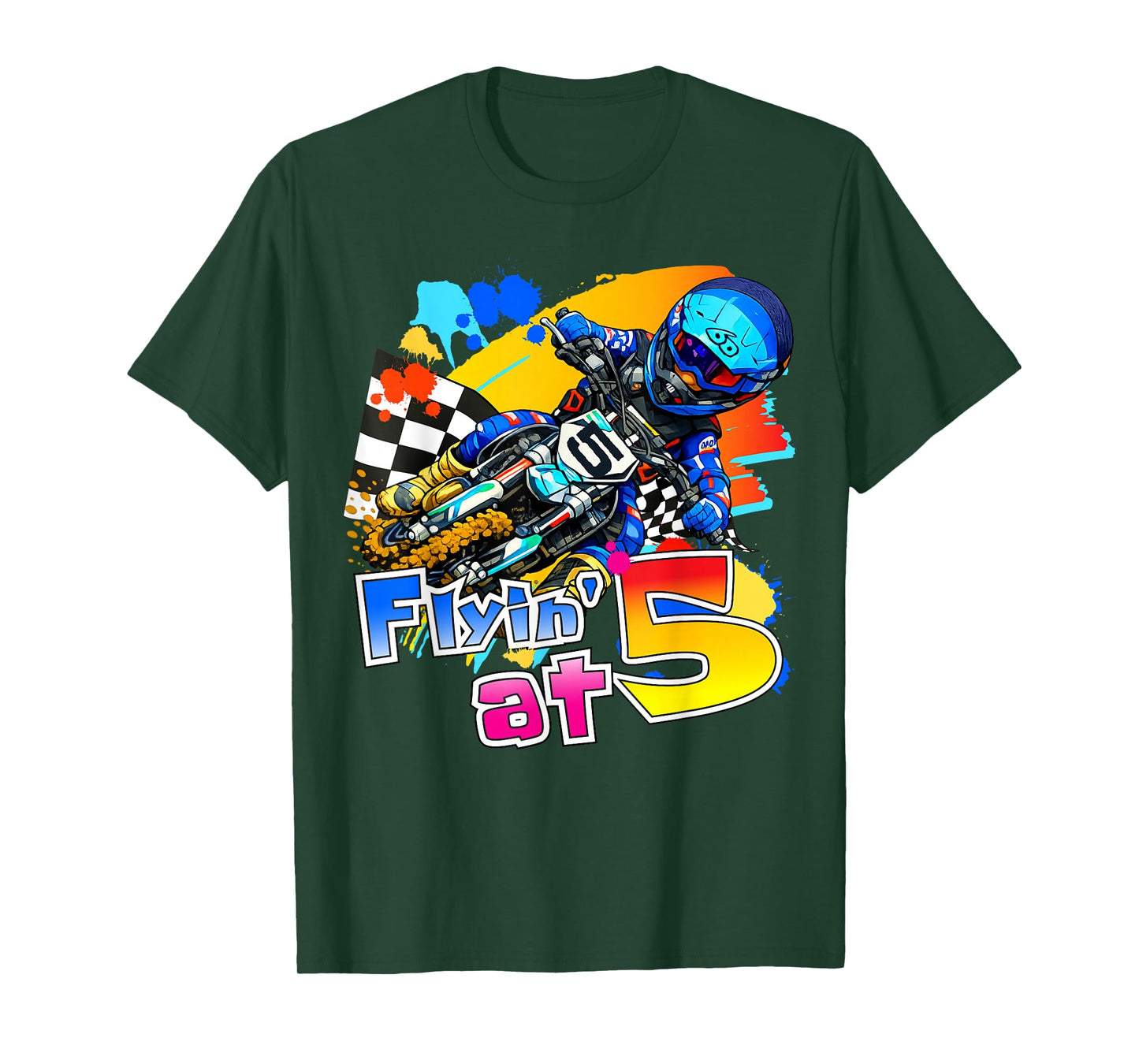 5 Year Old Dirt Bike Motocross Racing 5th Birthday T-Shirt