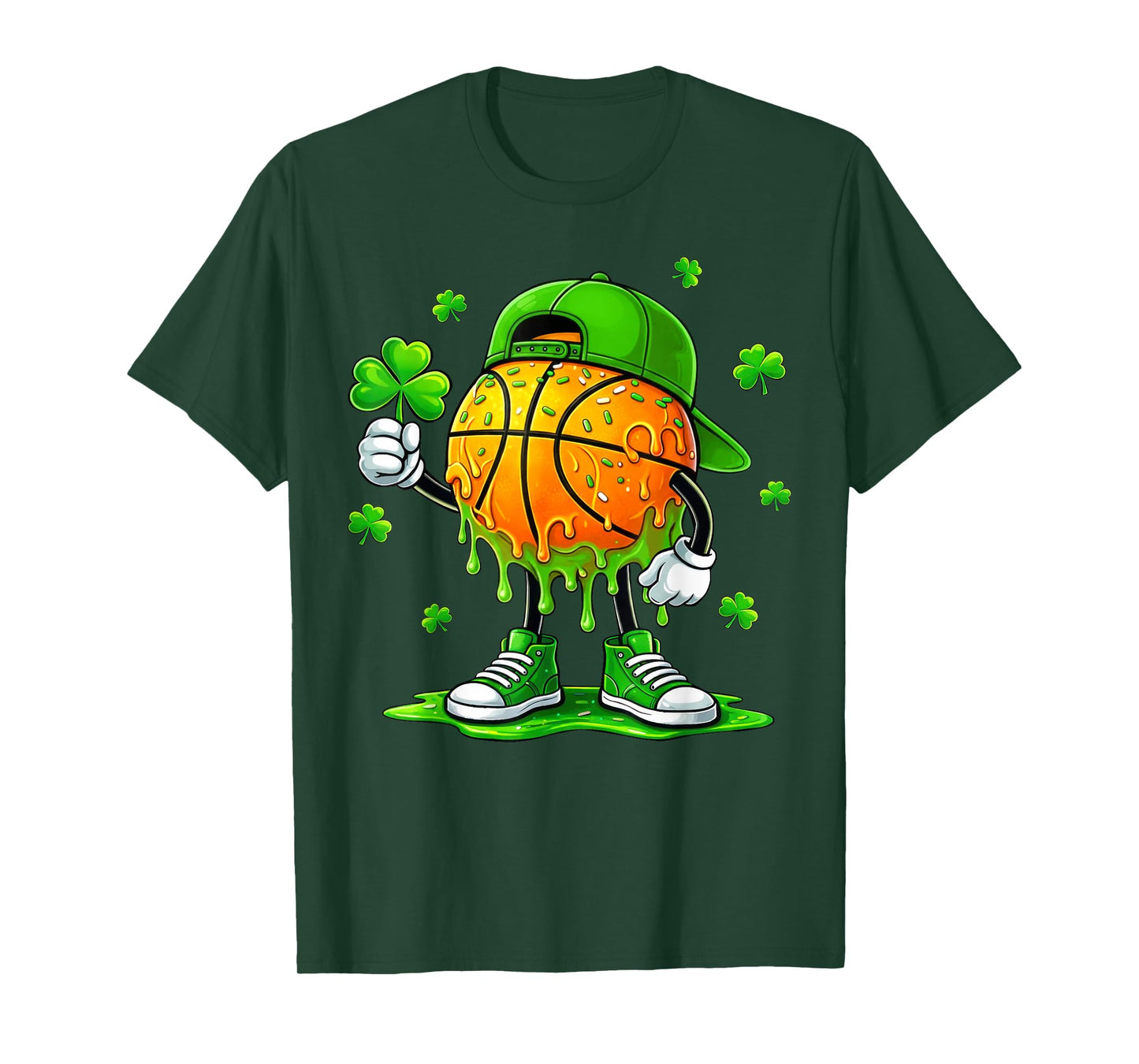 St Patricks Day Shamrock Irish Basketball Shirts Boys Men T-Shirt