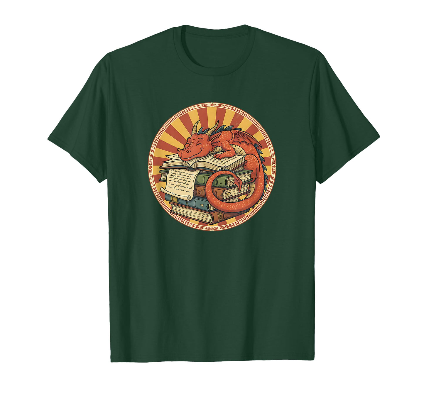 Book Lover Dragon Bookworm Reading Librarian T-Shirt