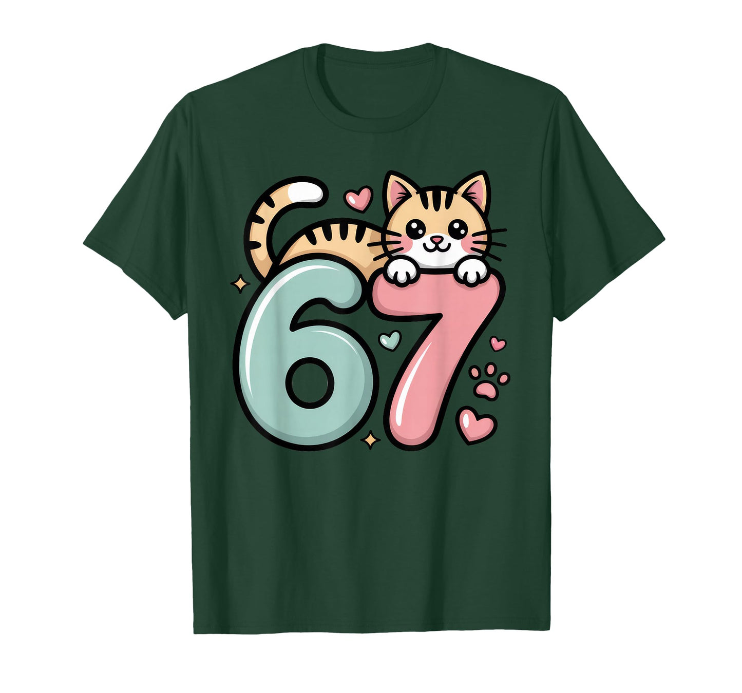 Funny Cat 67 Meme Six Seven Cute Gen Alpha T-Shirt