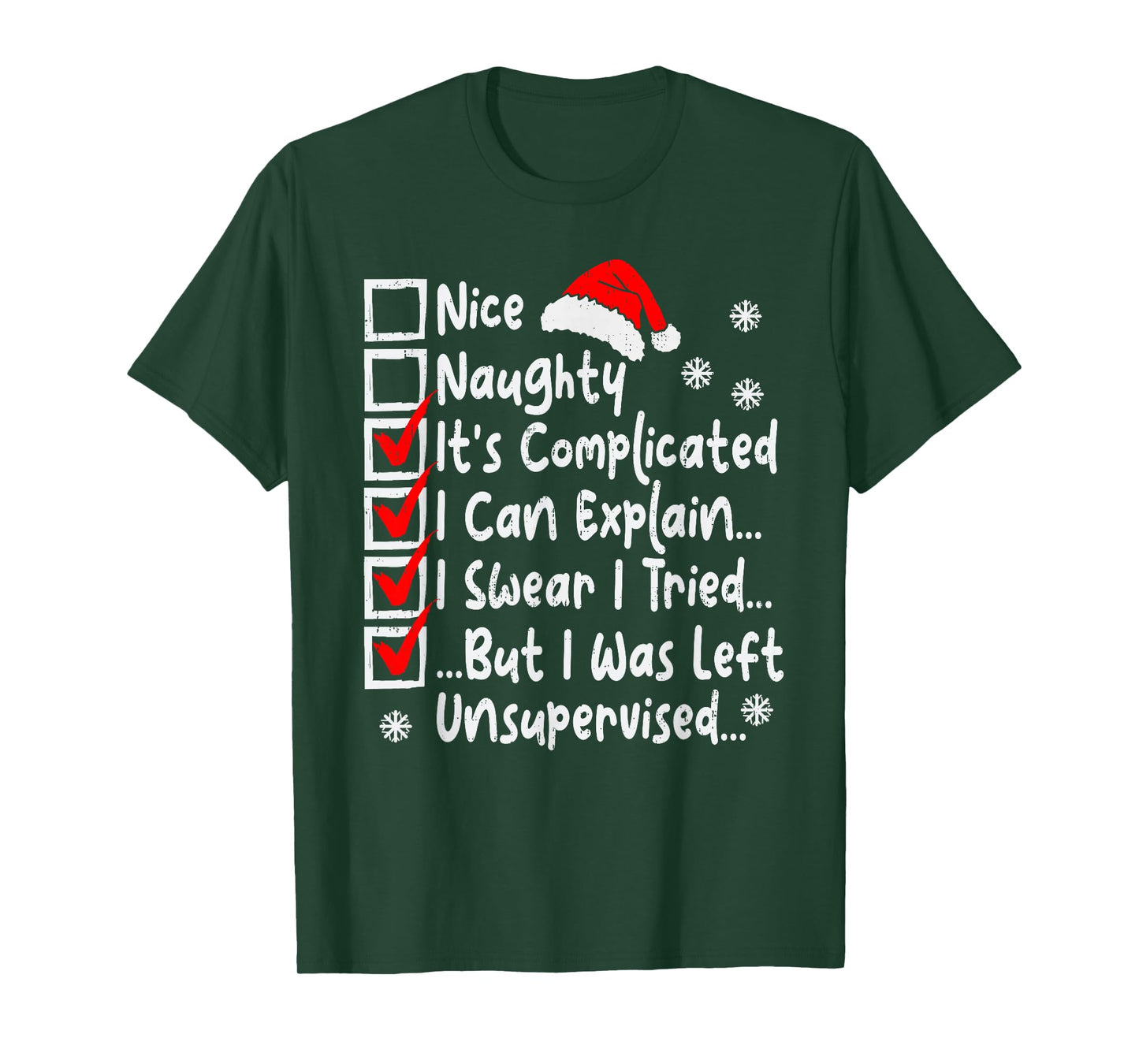 Nice Naughty Multi Checklist Funny Christmas List Family T-Shirt