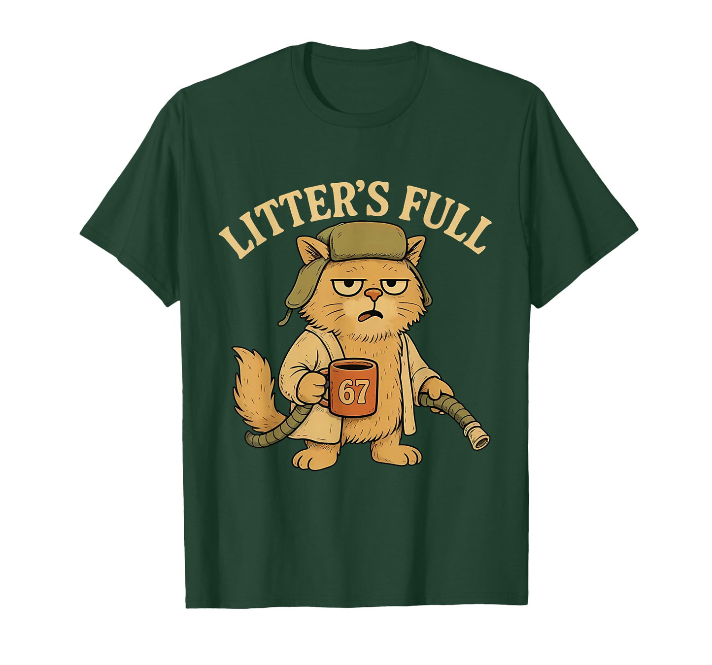 Vintage Litter’s Full Cat Parody Tees Six Seven 67 Meme T-Shirt