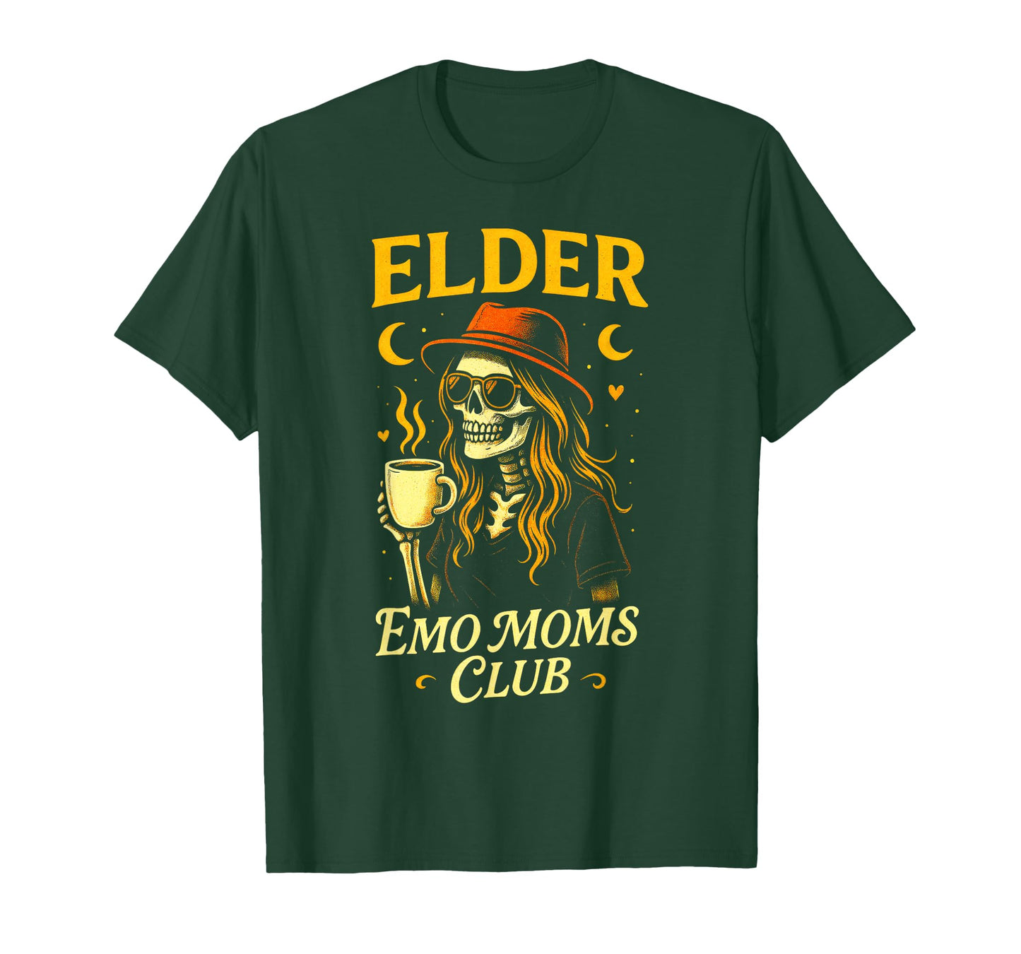 Elder Emo Moms Club - Funny Skeleton Mama T-Shirt