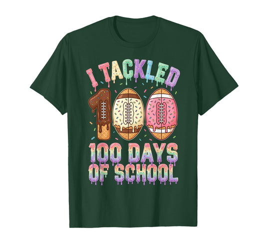 I Tackled 100 Days of School Football 100th Day for Boys T-Shirt