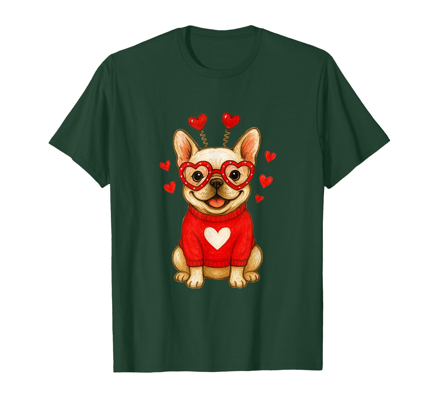 Cute Valentine Dog for Love Couples: French Bulldog T-Shirt