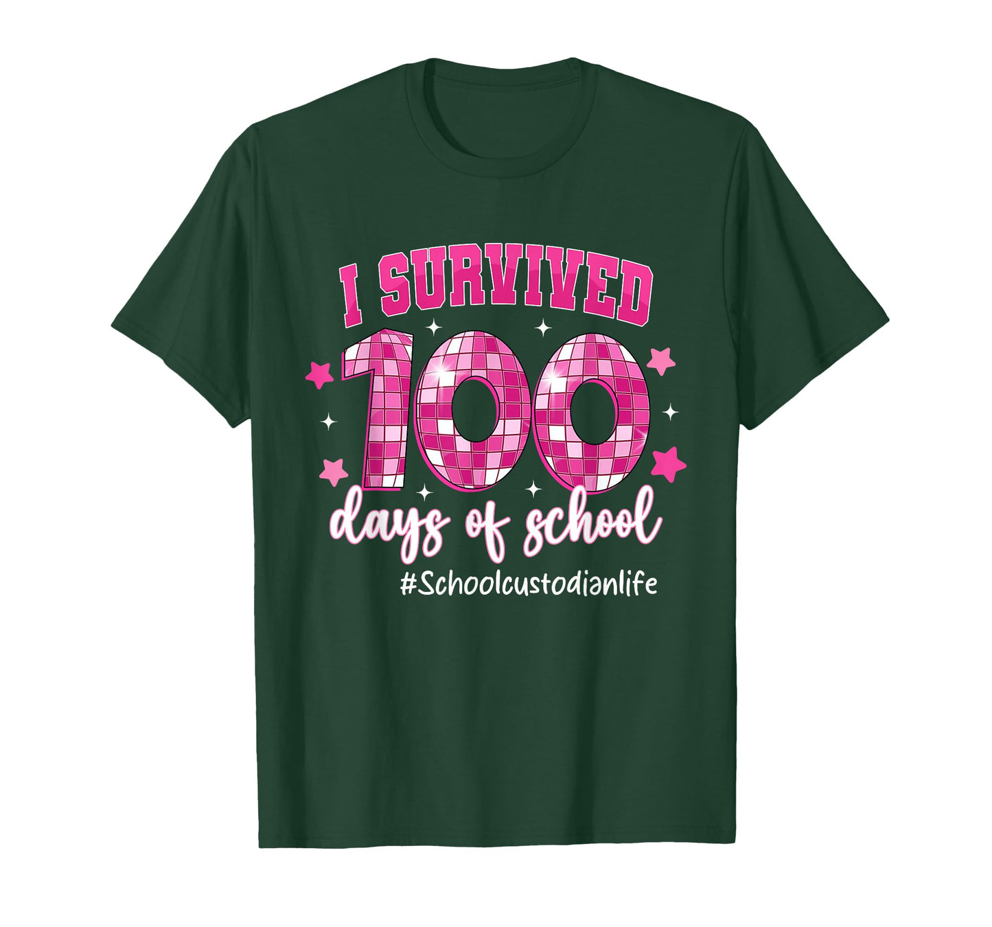 I Survived 100 Days of School School Custodian Life T-Shirt