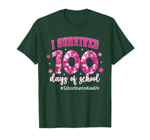I Survived 100 Days of School School Custodian Life T-Shirt