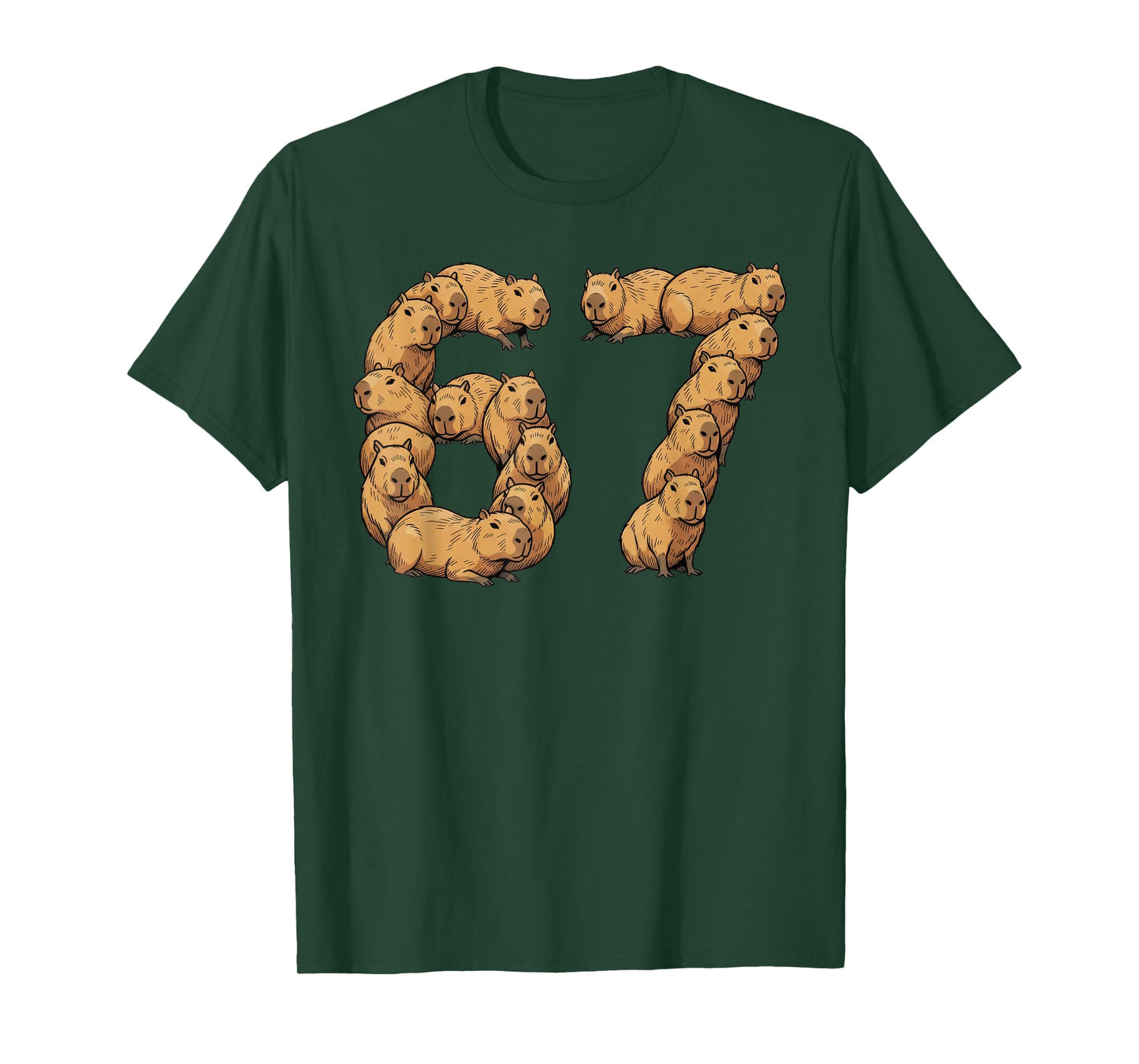Funny Capybara 6 7 Meme Six Seven Love River Hog T-Shirt