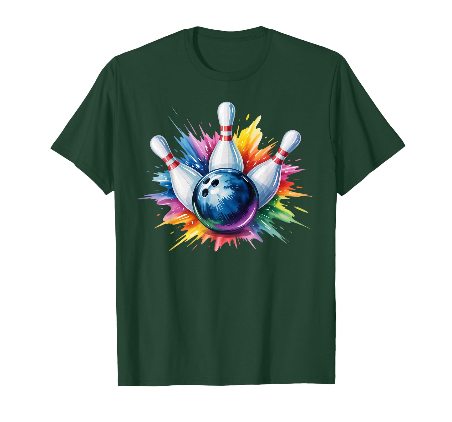 Bowling Watercolor Game Sports Funny Bowling T-Shirt