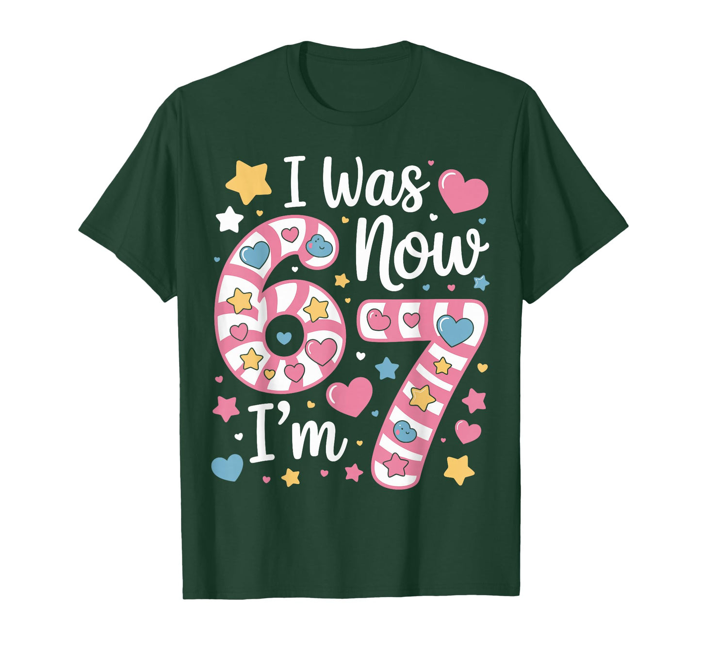 I was 6 Now I’m 7 Funny Birthday Girl Seven Years Old T-Shirt