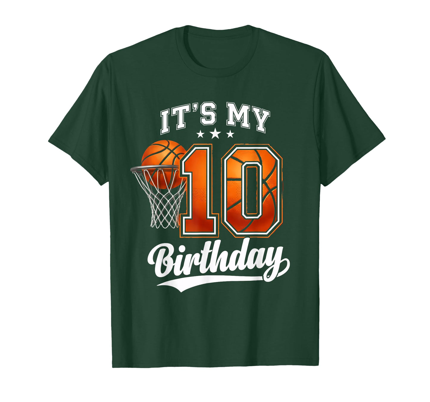 It's My 10th Birthday Basketball Theme 10 Years Old Birthday T-Shirt