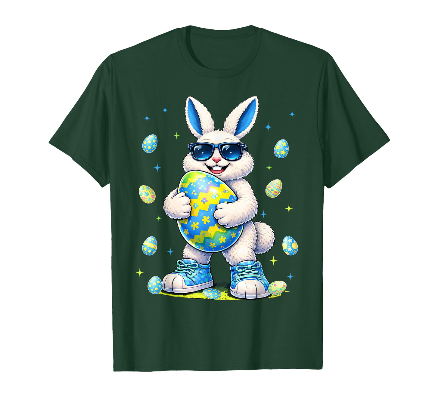 Funny Cool Bunny Easter Rabbit Easter Egg Men Boy Kid T-Shirt