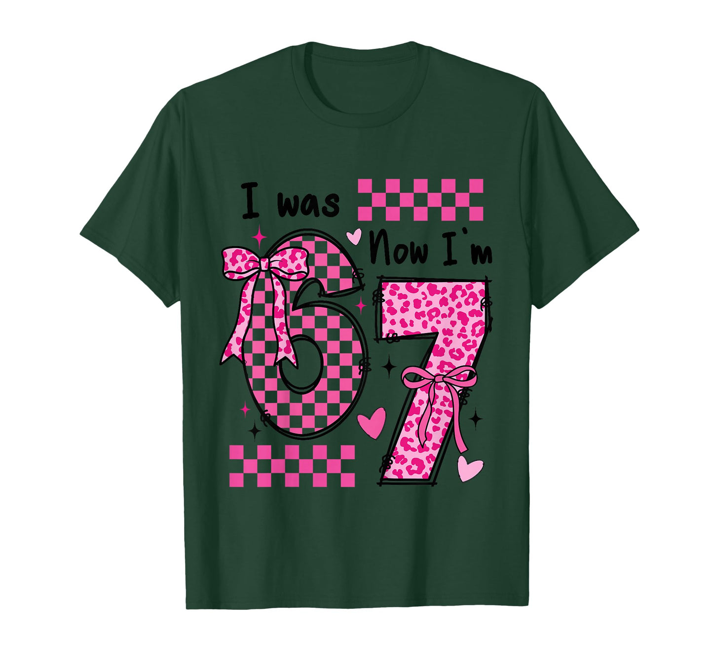 7th Birthday Girl Outfit I was 6 Now Im 7 Year Old Seven T-Shirt