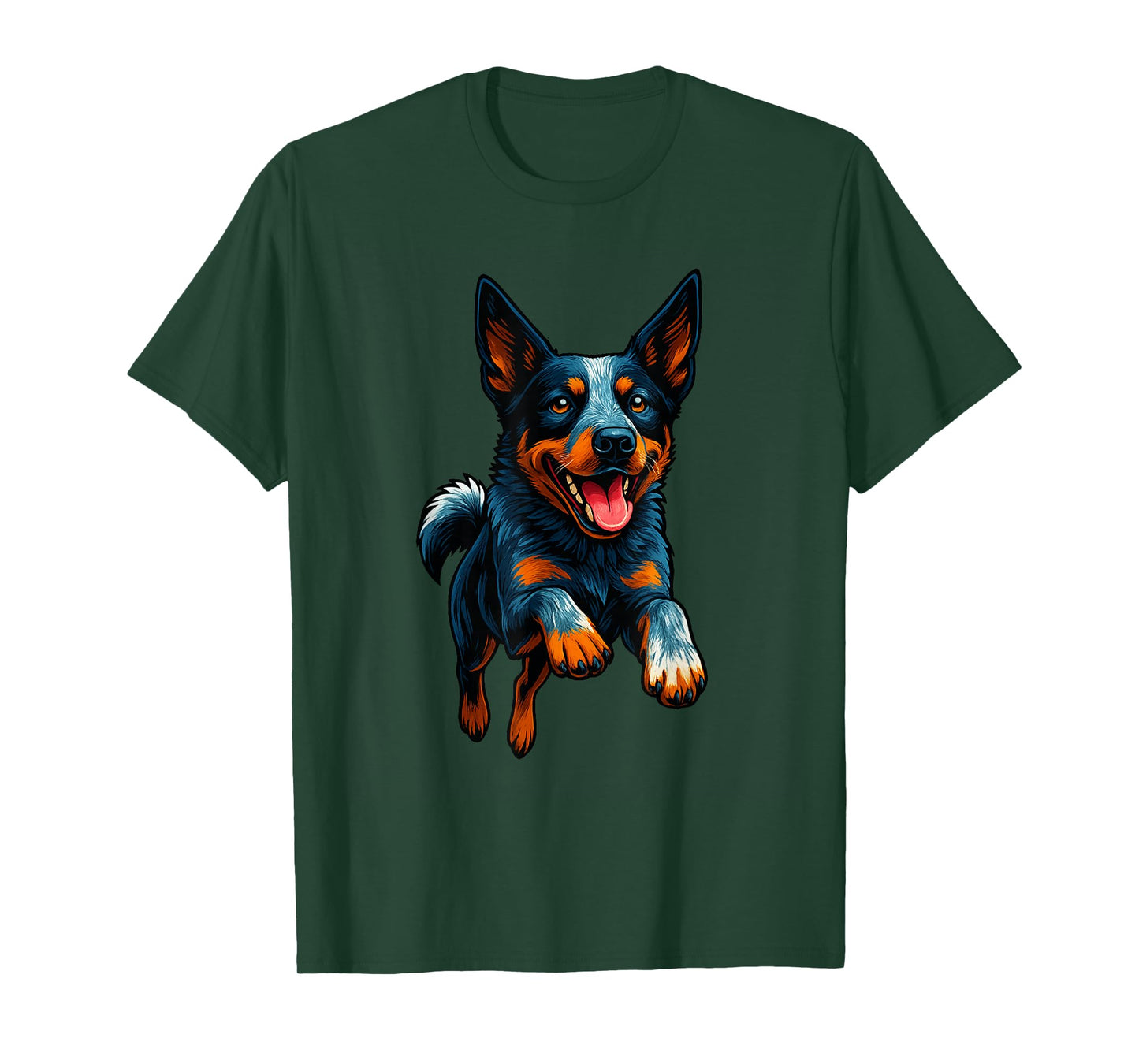 Funny Blue Heeler Dog Jumping Design Blue Heeler Lovers T-Shirt